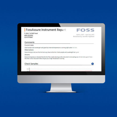 Sistema di monitoraggio condizioni di macchina - FossAssure™ - FOSS - per controllo di processi / per l'industria agroalimentare / in tempo reale