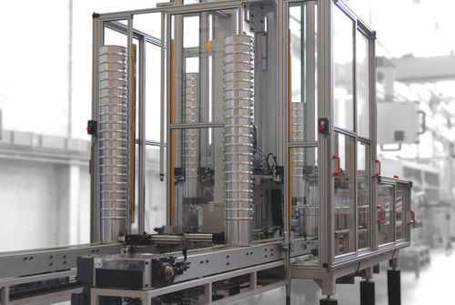 Pallettizzatore con impilatrice - Cantec - per secchi / servocomandato / completamente automatico