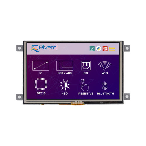 Modulo di visualizzazione LED - RiTFT-50-IOT-RES - Riverdi - 800 x 480 / industriale / programmabile
