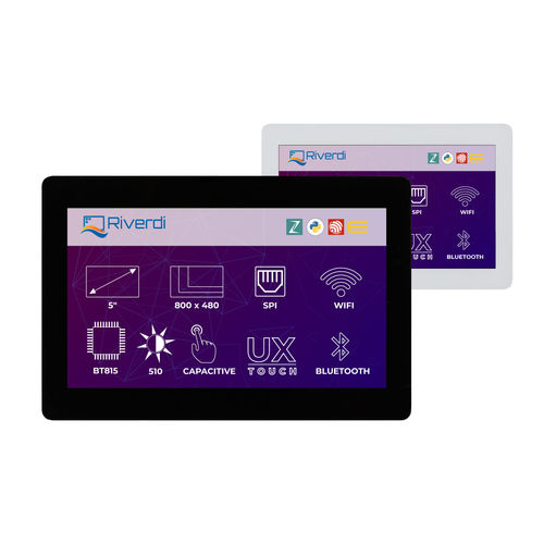 Modulo di visualizzazione LCD - RiTFT-50-IOT-UX - Riverdi - 800 x 480 / industriale / programmabile