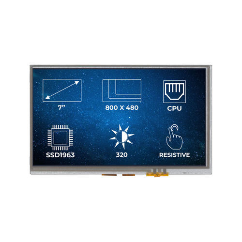 Modulo di visualizzazione LED - RVT70AQSNWR36 - Riverdi - TFT / con touch screen resistivo / 800 x 400