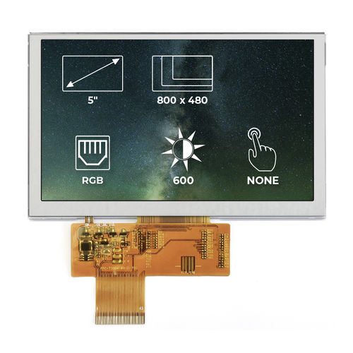 Modulo di visualizzazione TFT - RVT50AQTNWN00 - Riverdi - 800 x 480 / industriale