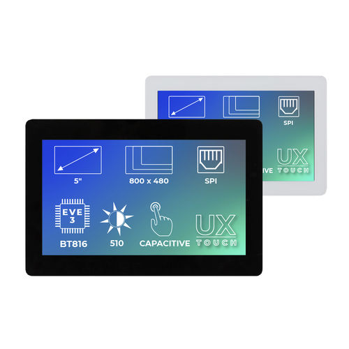 Modulo di visualizzazione TFT - RiTFT-50-CAP-UX - Riverdi - con touch screen capacitativo / 800 x 480 / industriale