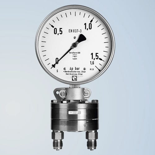Manometro differenziale - DKU 100 - Schmierer GmbH - con quadrante / filettato / in acciaio inossidabile