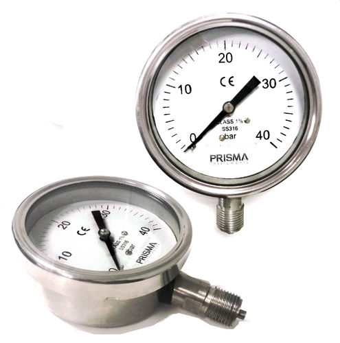 Manometro con quadrante - BSPG - Prisma Instruments - filettato / in acciaio inossidabile / a tubo Bourdon