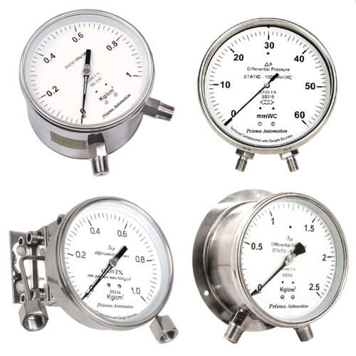 Manometro differenziale - DPG-D - Prisma Instruments - con quadrante / filettato / in acciaio inossidabile