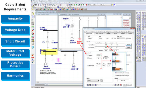Pacchetto di software - Cable Sizing - Etap