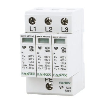 Limitatore di sovratensione classe II - VP C30 600/3 - FANOX ELECTRONIC - per impianto elettrico / compatto / a varistori