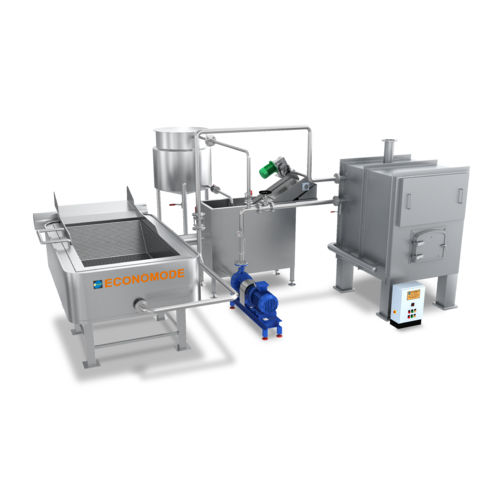 Friggitrice industriale in continuo - Economode Food Equipment (India) Pvt. Ltd. - per patate / rettangolare / semiautomatica