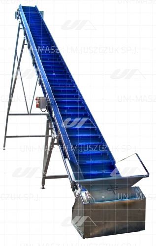 Trasportatore a tapparelle - Uni-Masz H.M. Juszczuk Sp.j. - inclinato / per ascensore / per l'industria agroalimentare