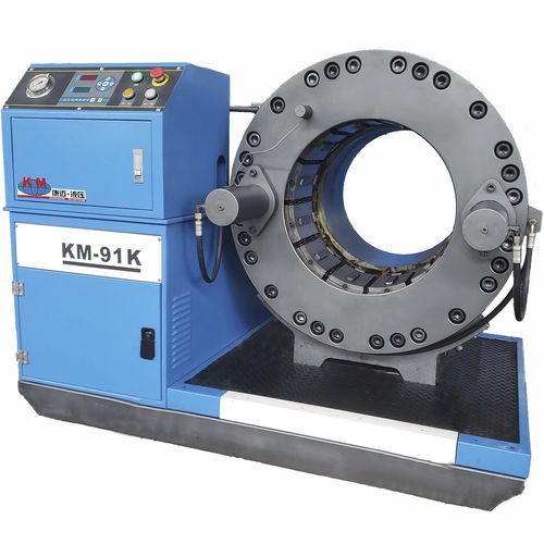 Pressa crimpatrice per tubi flessibili - KM-91K - Handanshi Kangmai Hydraulic Equipment Co. Ltd. - semiautomatica / idraulica / controllata da PLC