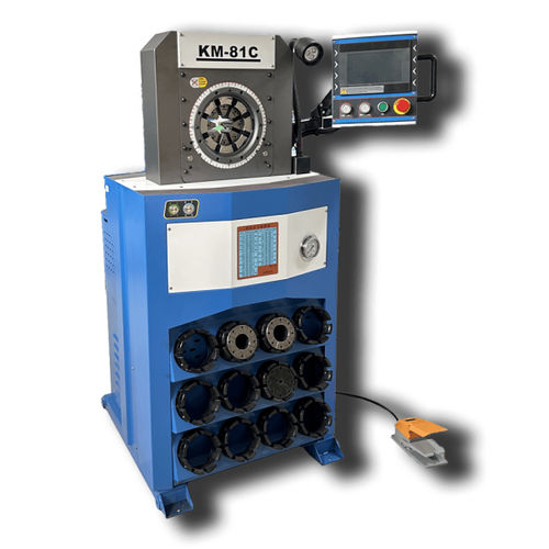 Pressa crimpatrice per tubi flessibili idraulici - KM-81C - Handanshi Kangmai Hydraulic Equipment Co. Ltd. - per raccordi a gomito / automatica / idraulica