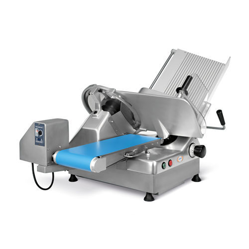 Affettatrice per lardo - UNI 350 BACON - ABM company S.r.l. - semiautomatica / a lama circolare / in acciaio inossidabile