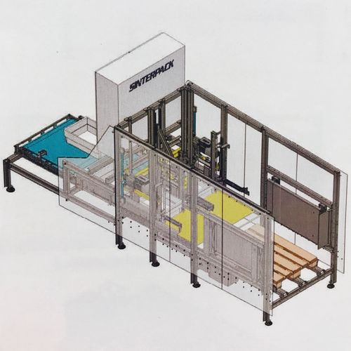 Pallettizzatore con impilatrice - Sinterpack - dal basso / per cartone / per armadietti in plastica