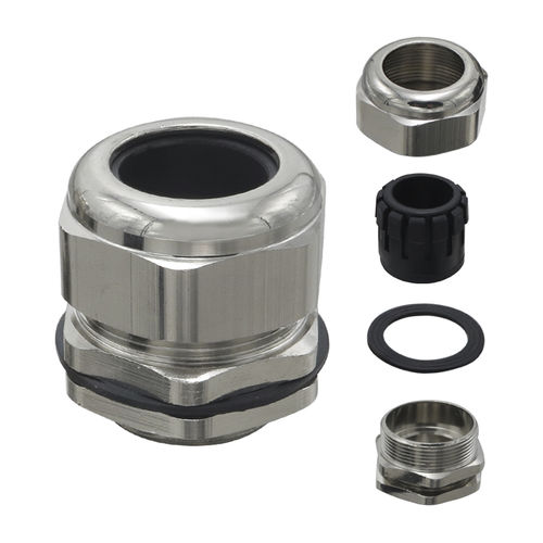 Pressacavo in ottone nichelato - HX-NPMG series - YUEQING HONGXIANG CONNECTOR MANUFACTRER CO., LTD - in acciaio inossidabile / a tenuta stagna / filettato