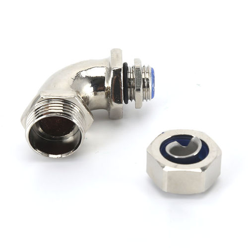 Pressacavo in ottone nichelato - HX-NW series - YUEQING HONGXIANG CONNECTOR  MANUFACTRER CO., LTD - IP68 / filettato / a gomito