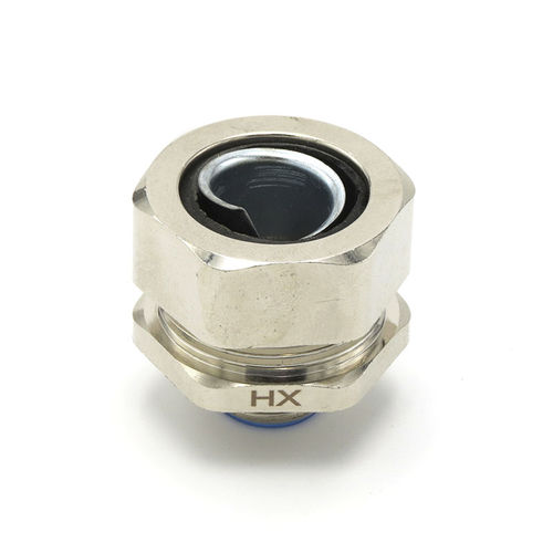 Pressacavo in ottone nichelato - HX-DPJ series - YUEQING HONGXIANG CONNECTOR MANUFACTRER CO., LTD - in acciaio inossidabile / IP66 / filettato