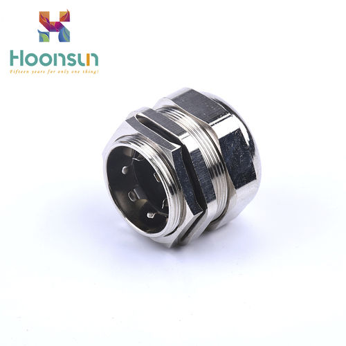 Pressacavo in ottone nichelato - HX-EMC series - YUEQING HONGXIANG CONNECTOR  MANUFACTRER CO., LTD - a tenuta stagna / filettato