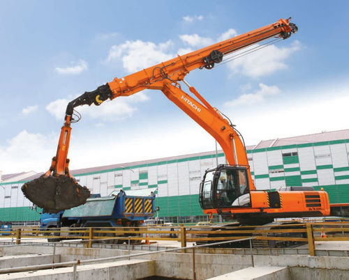 Escavatore con braccio telescopico - ZX330LC-5G CTA - Hitachi Construction Machinery Europe - di grandi dimensioni / cingolato / per cantiere di costruzione