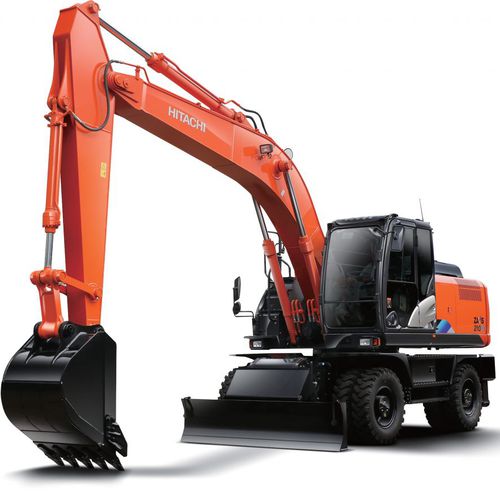 Escavatore intermedio - ZX210W-5A - Hitachi Construction Machinery Europe - gommato / per cantiere di costruzione