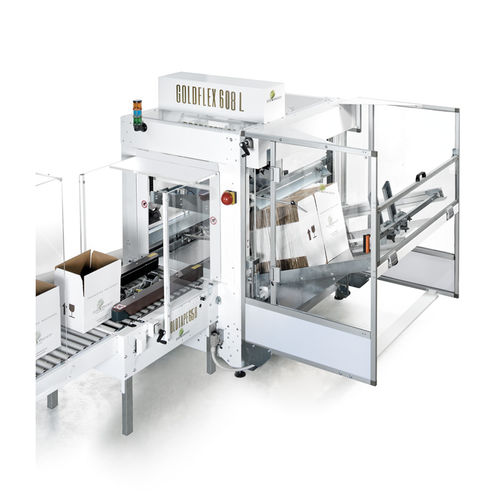 Formatrice di scatole automatica - GOLDFLEX 608L - MARCHETTI PACKAGING S.r.l. - a colla termofusibile / nastro adesivo / a grande cadenza