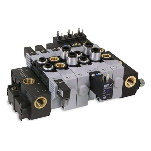 Isola di distribuzione ad azionamento manuale - PVL-B2 series - Parker Pneumatic Division Europe - pneumatico / a 3/2 vie / 5/2