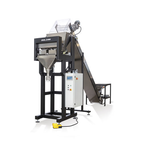 Macchina di riempimento lineare - DOLZAN IMPIANTI - semiautomatica / per sacchi / per lattine