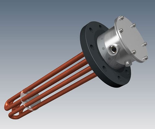 Riscaldatore a immersione con flangia - ELMITI - in Incoloy® / in acciaio inossidabile / su misura