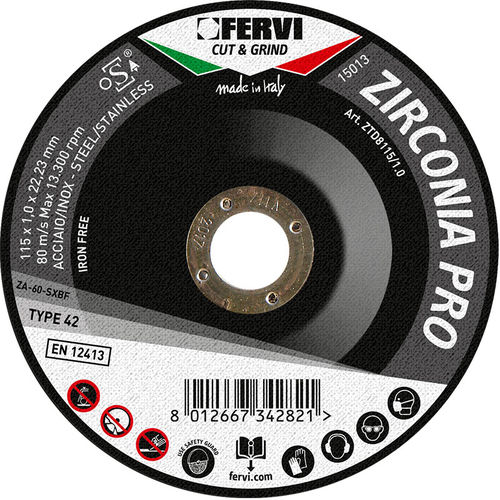 Disco da taglio per acciaio inossidabile - ZTD8115/1.0 - FERVI - in zircone