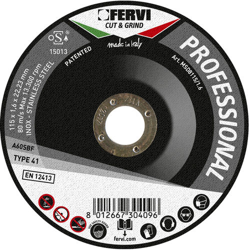 Disco da taglio per acciaio - MSD8115/6.5 - FERVI - in acciaio / per molatrici manuali