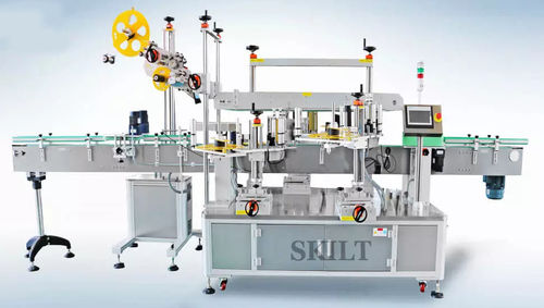 Etichettatrice controllata da PLC - DPM-DLM-SLM-A - skiltpack - per bottiglie / per applicazione sulla parte superiore del prodotto