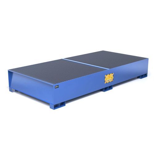 Vasca di raccolta per contenitore IBC - VA2000R - Ricomi srl - in lamiera d'acciaio / in acciaio verniciato / con griglia zincata