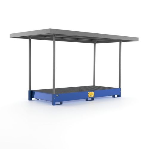 Vasca di raccolta per fusti - VAT800R - Ricomi srl - 8 fusti / in acciaio galvanizzato