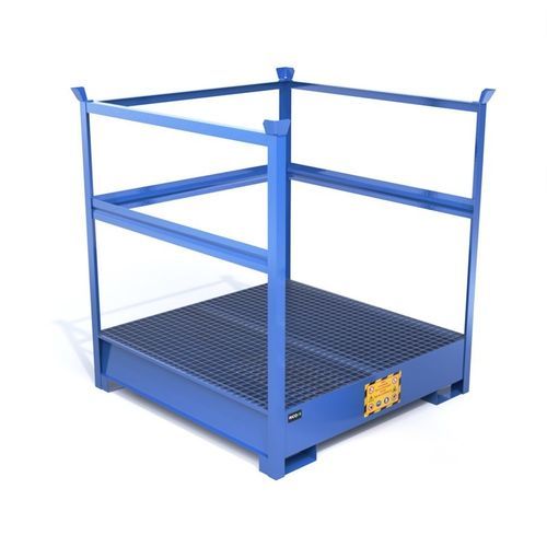 Vasca di ritenzione per fusti - ECO404 - Ricomi srl - 4 fusti / in acciaio galvanizzato / con griglia zincata