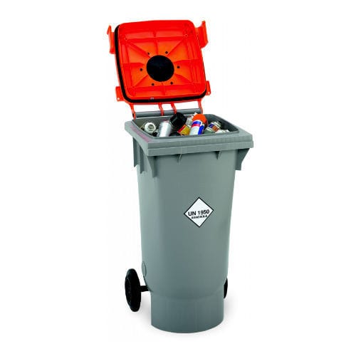 Cassonetto in plastica - R11346 - Ricomi srl - per rifiuti pericolosi / con omologazione ONU / mobile