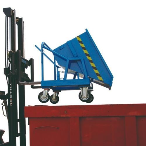 Benna auto-basculante in acciaio - Benna Basculante - Ricomi srl - in metallo / per carrello elevatore / residui