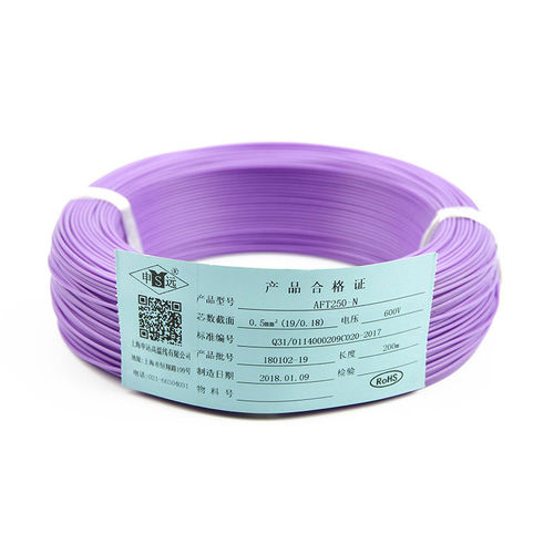 Filo elettrico isolato - AFR250 / AFT250 series - Shanghai Shenyuan High Temperature wire Co., Ltd - in rame / PTFE / elastico
