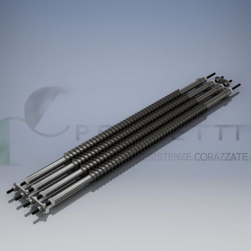 Resistenza riscaldante tubolare - CRC PROGETTI SRL - con alette / in acciaio inossidabile / in acciaio