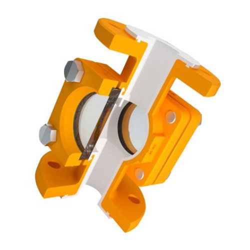Oblò di osservazione in vetro borosilicato - 72/32T - KTN - con flangia / rivestito internamente in PTFE