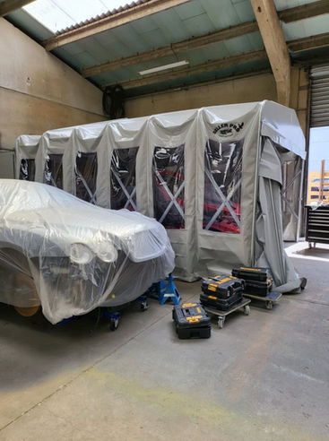 Cabina di verniciatura chiusa - ETRA-FLEX 2 - SELLERPRO COMPANY - per veicolo / per costruzione metallica / con filtro a carbone attivo