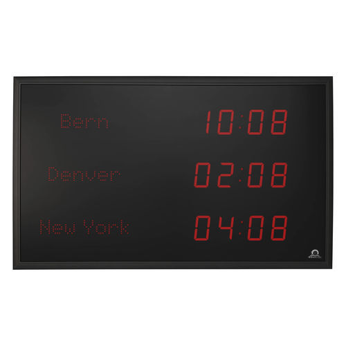 Orologio con fuso orario - TZI series - MOBATIME Swiss Time Systems - digitale / LED / da interno