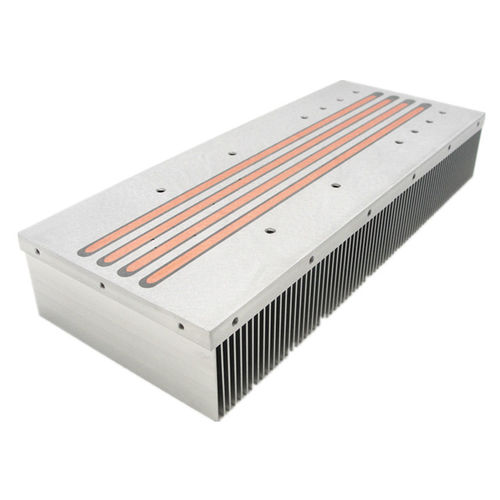 Dissipatore in alluminio - A1648 - Awind heat sink - fresato e filettato con CNC / con tubo di calore