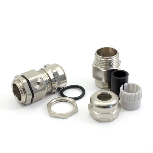 Pressacavo a tenuta stagna - JX-M-BR series - YUEQING JIXIANG CONNECTOR CO., LTD - in ottone nichelato / filettato / dritto