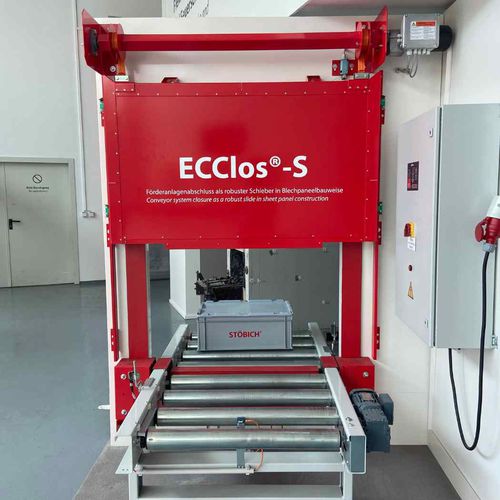 Porta scorrevole verticale - ECClos®-S - STOBICH FRANCE - in metallo / per nastro trasportatore / tagliafuoco