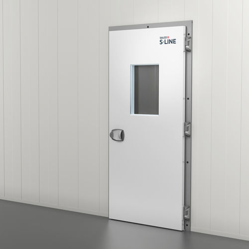 Porta con cerniera - BD-1804 - Salco Industrial Doors - pedonale / in acciaio inossidabile / in alluminio