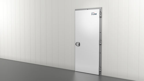 Porta con cerniera - KD-1810 - Salco Industrial Doors - in alluminio / per interno / per cella frigorifera