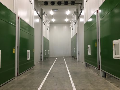 Porta scorrevole verticale - KHG-1810 - Salco Industrial Doors - in alluminio / in alluminio anodizzato / in gomma