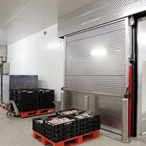 Porta per congelatore - KH-0914R2 - Salco Industrial Doors - scorrevole / in acciaio inossidabile / in gomma