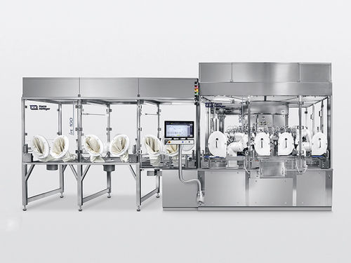 Riempitrice-opercolatrice automatico - LRT-A - HOEFLIGER - per sacchi / per liquidi / per prodotti farmaceutici