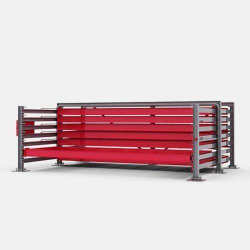 Magazzino di stoccaggio automatico orizzontale - V3100 - Voortman Steel Machinery - per grandi carichi / compatto